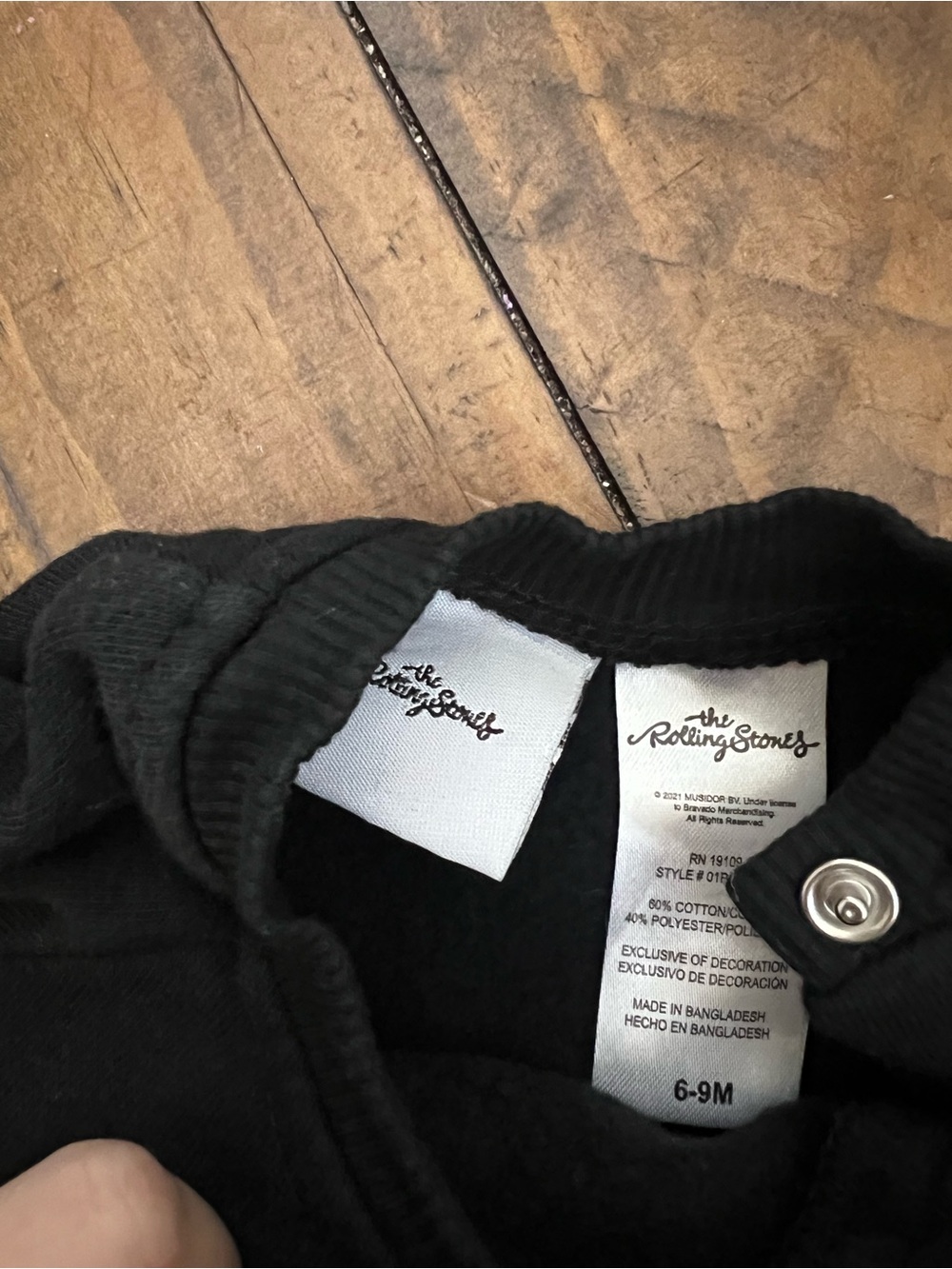 Baby The Rolling Stones Black Kids Sweatshirt with Red Tongue Logo - Picture 3 of 3